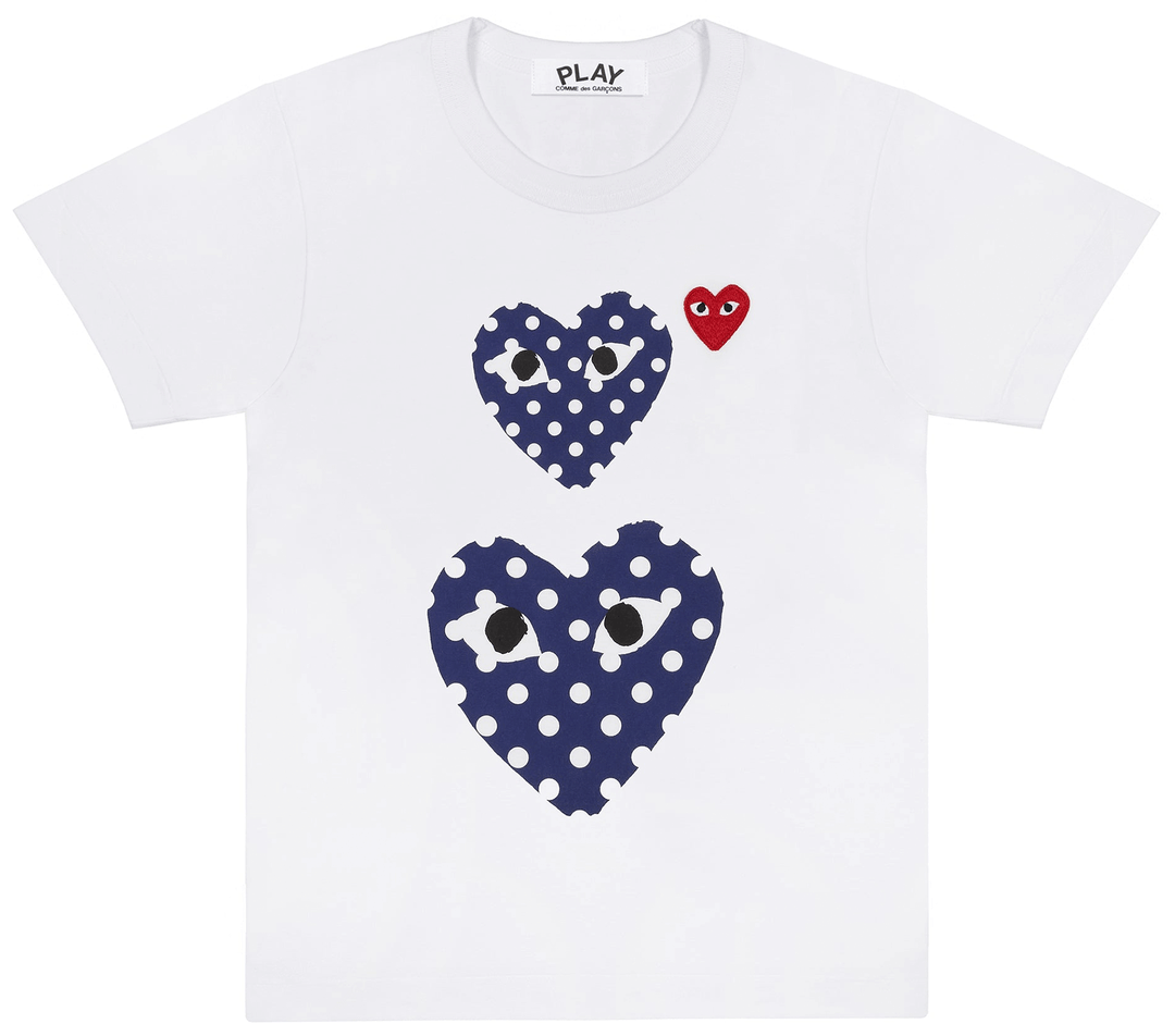 COMME-des-GARCONS-PLAY-Polka-Hearts-With-Red-Emblem-Tee-Men-White-1