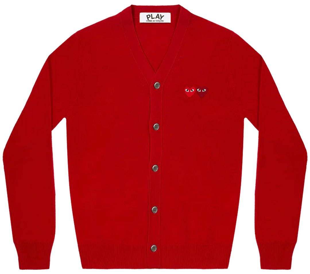 COMME-des-GARCONS-PLAY-Red-And-Burgundy-Heart-Cardigan-Men-Red-1