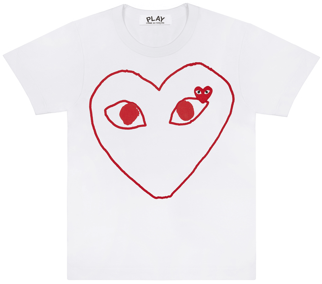 COMME-des-GARCONS-PLAY-Red-Outline-Tee-Men-White-1-