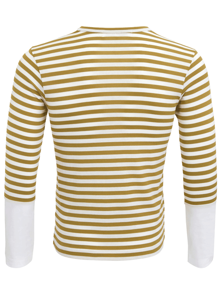 COMME-des-GARCONS-PLAY-Striped-Small-Red-Heart-Tee-Women-Olive-2