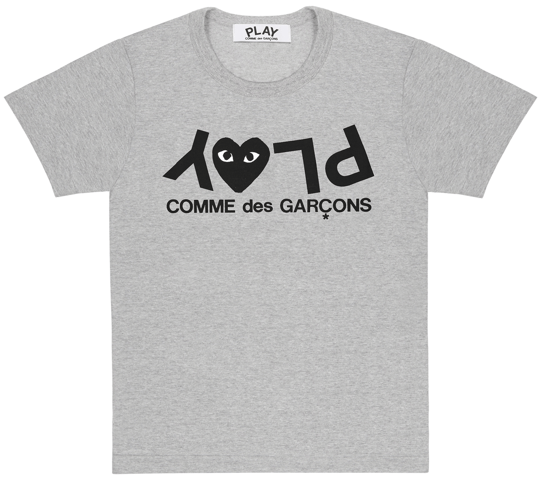 COMME-des-GARCONS-PLAY-Upside-Down-Play-Logo-Tee-Men-Top-Gray-1