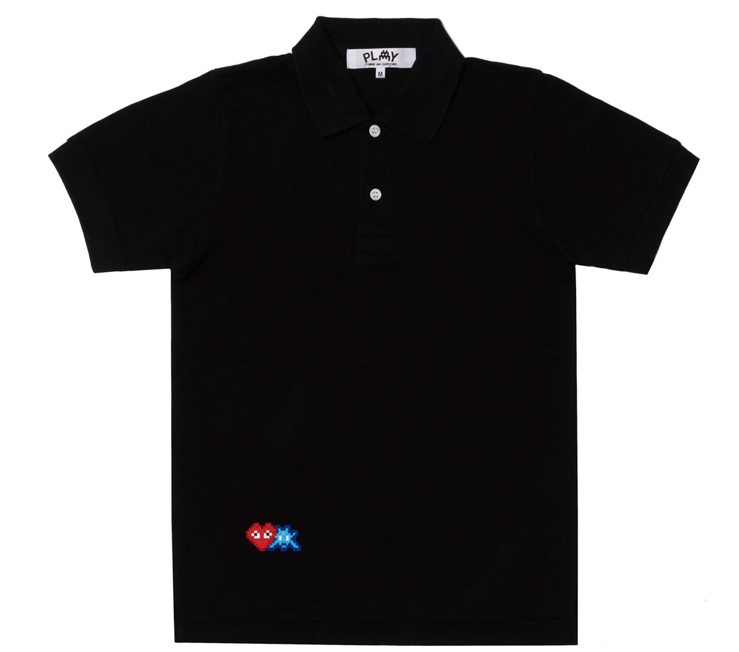    COMME-des-GARCONS-PLAY-x-INVADER-Polo-Shirt-Women-Black-1