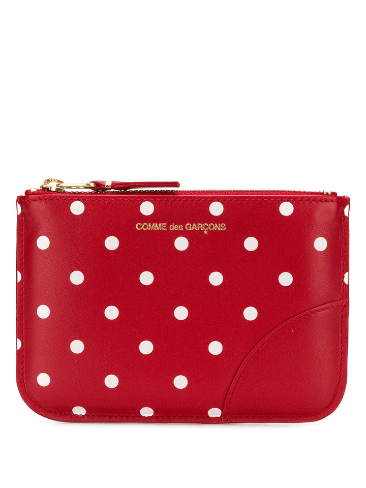 COMME-des-GARCONS-WALLET-Dots-Printed-Top-Zip-Red-1