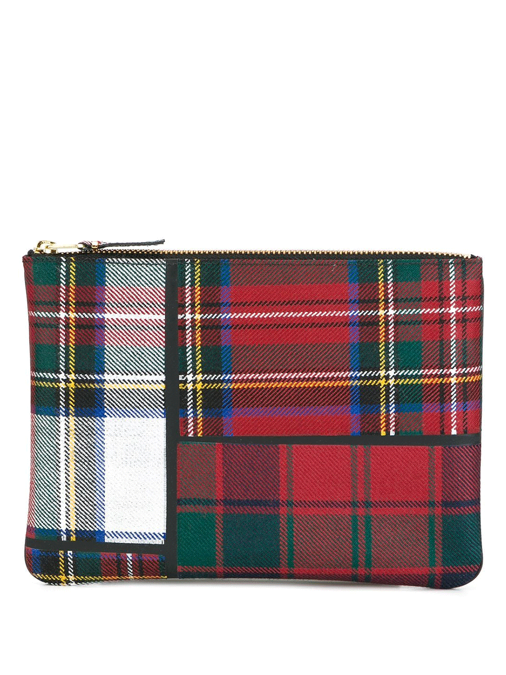 COMME-des-GARCONS-WALLET-Tartan-Patchwork-Big-Pouch-Red-1