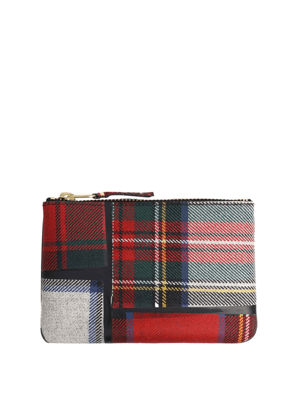 COMME-des-GARCONS-WALLET-Tartan-Patchwork-Small-Pouch-Red1