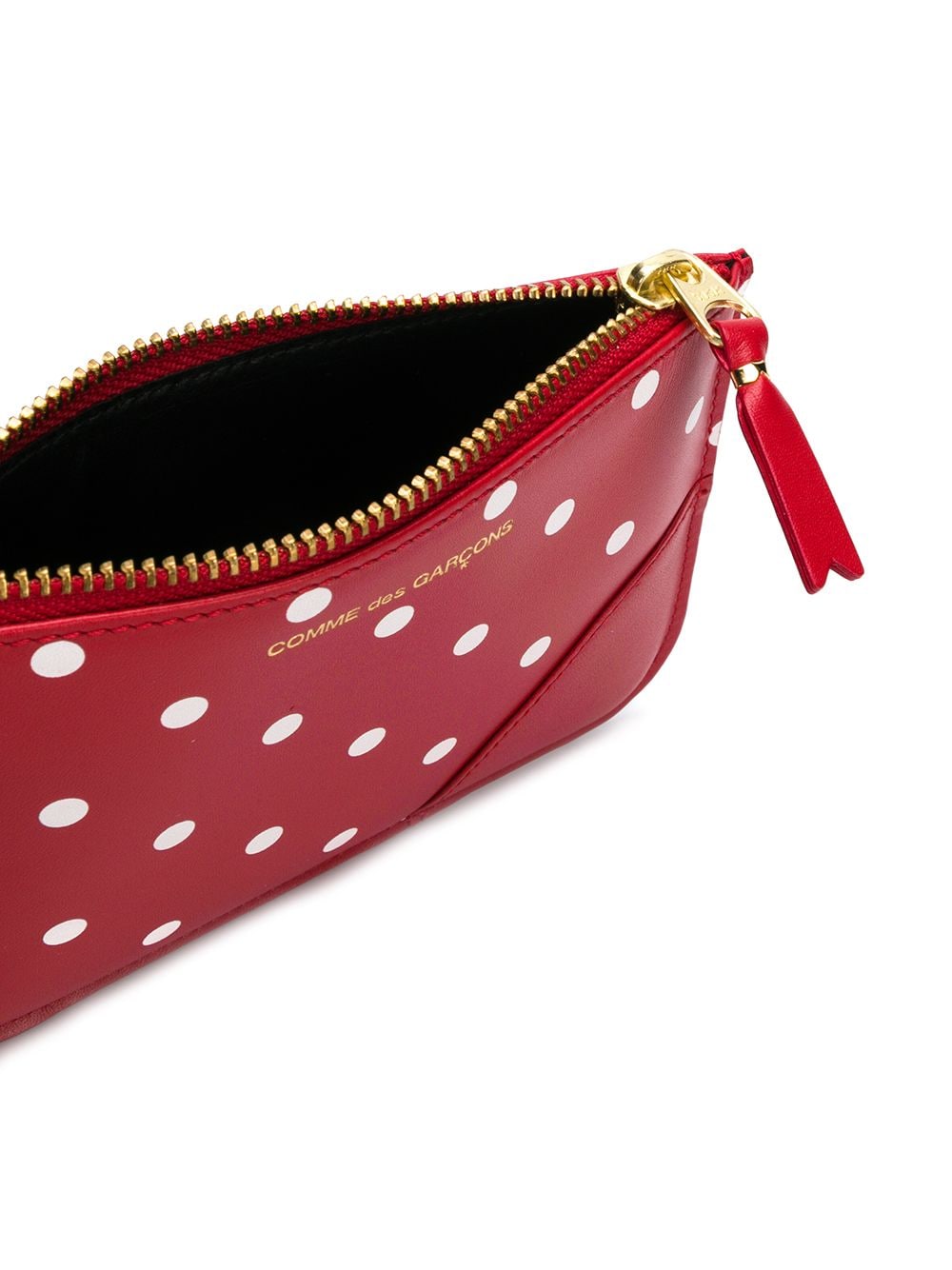 COMME des GARCONS WALLET Dots Printed Top Zip Red 2