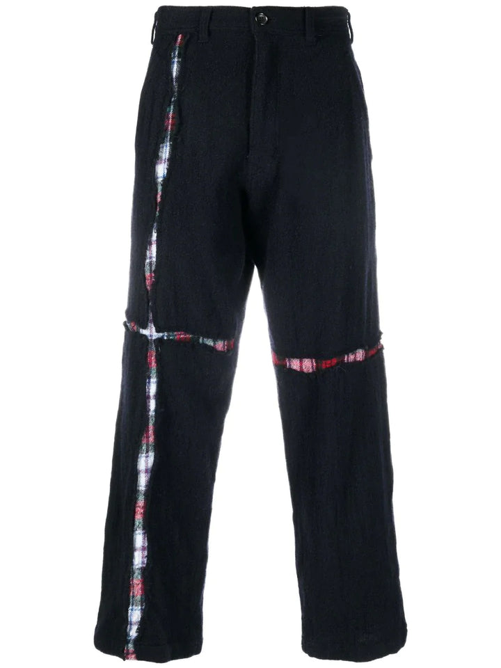 Comme Des Garcons Shirt Wool Broad Cloth Tartan Pants Navy 1