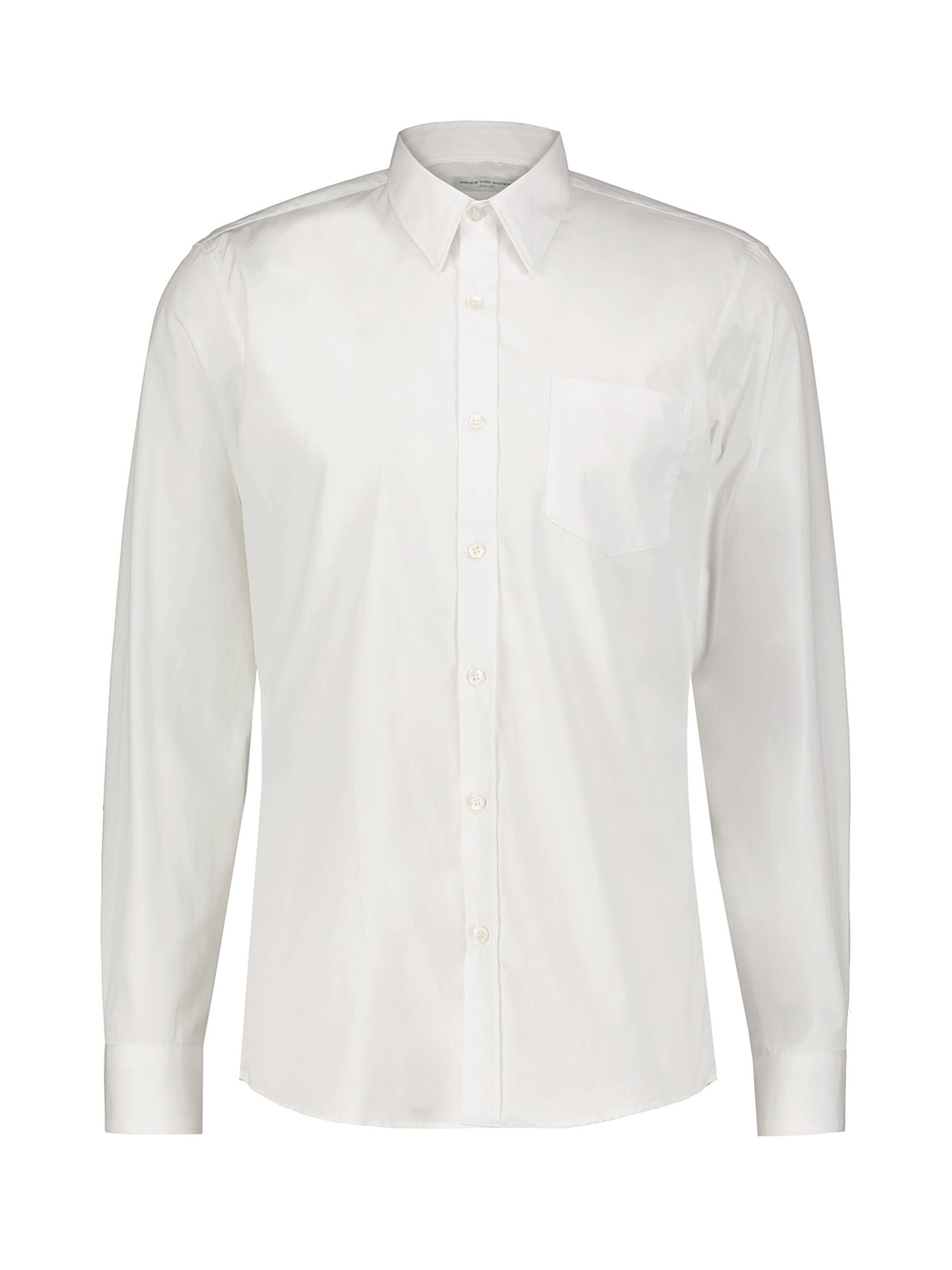 Dries Van Noten Fitted Shirt Cotton Poplin White 1