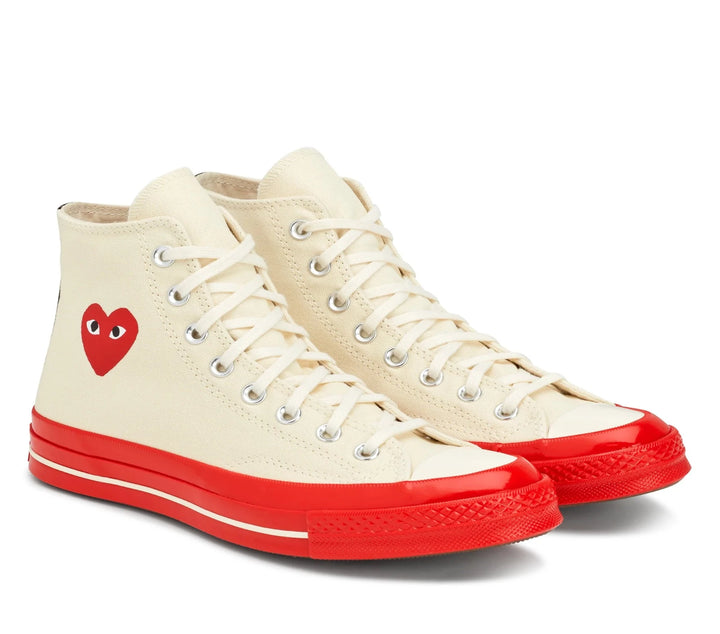 PLAY Comme des Gar??ons High Cut Converse Chuck Taylor White 2