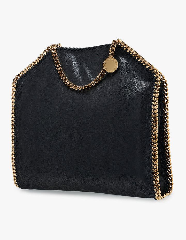 Stella McCartney 3 Chain Eco Shaggy Deer With Gold Chain Tote Bag Black 2