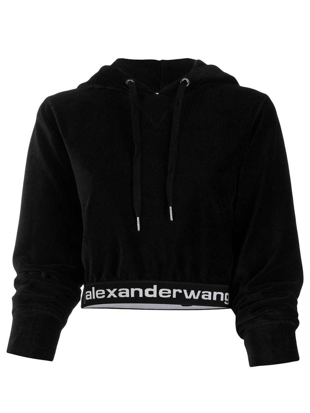T By Alexander Wang Stretch Corduroy Cropped Top Black 1