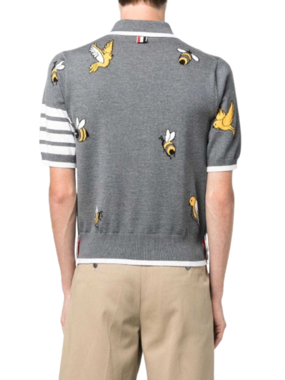 Thom Browne Birds And Bees Half Drop Top Grey 2