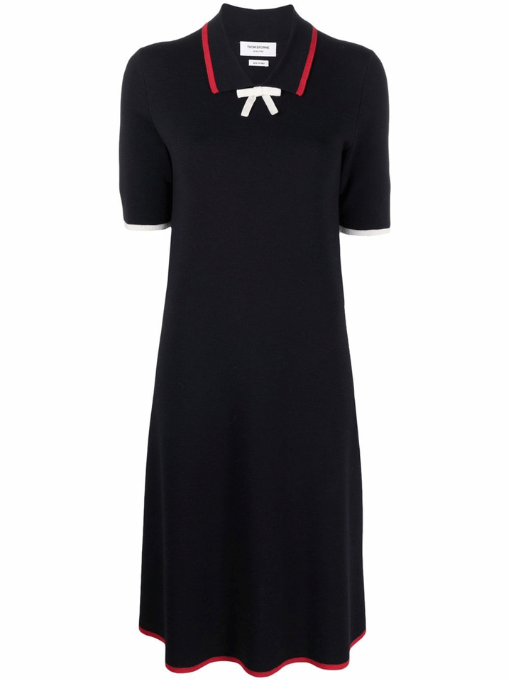 Thom-Browne-Contrast-Tipping-A-Line-Midi-Polo-Dress-Navy-1