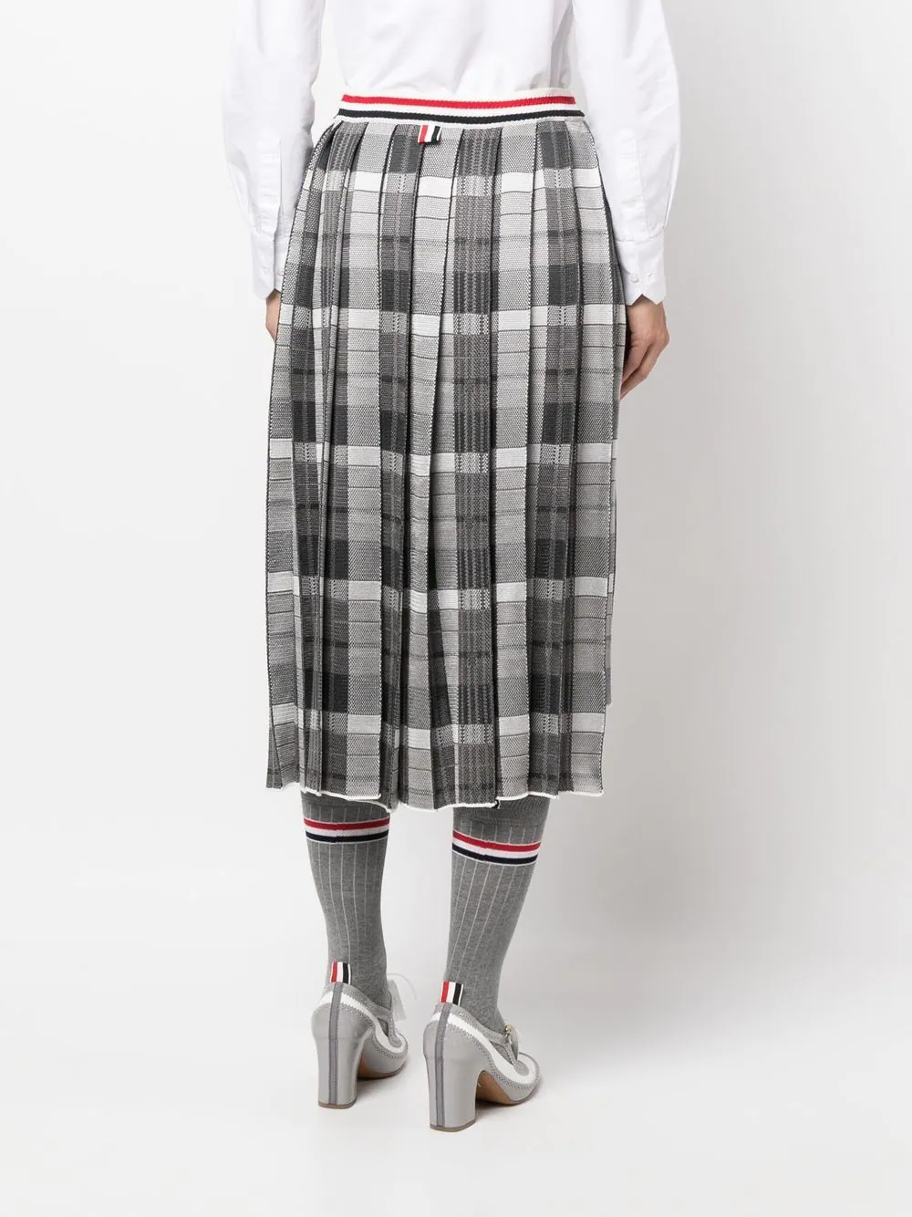 Thom-Browne-Madras-Check-Jacquard-Skirt-Grey-2