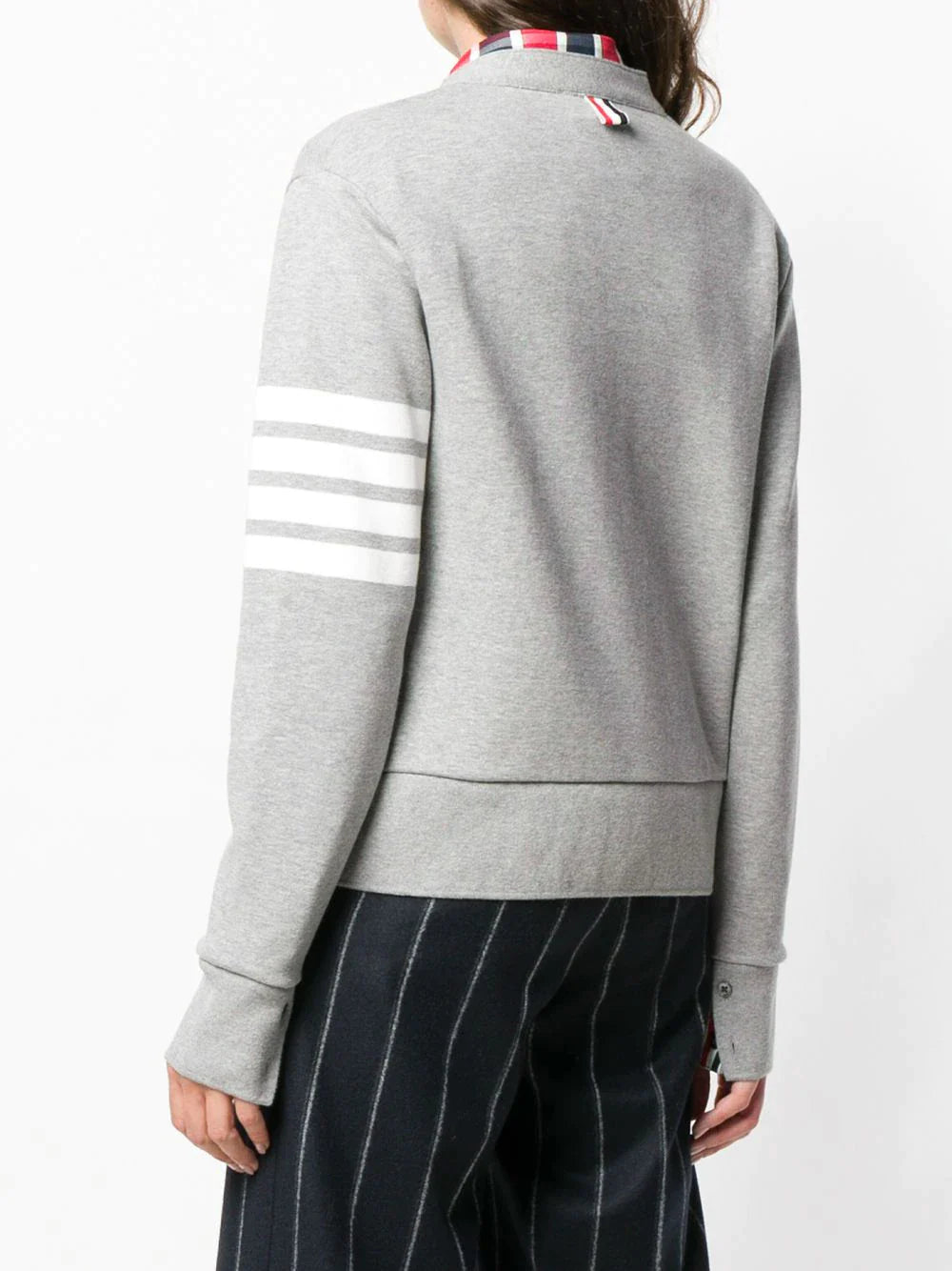 Thom-Browne-V-Neck-Cardigan-Light-Grey-2