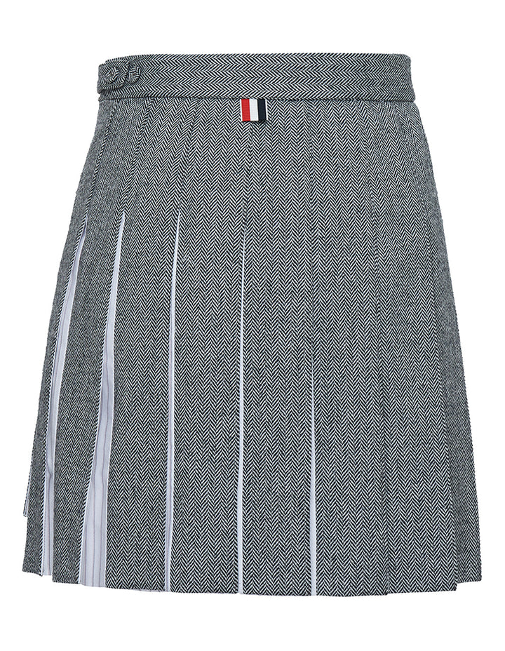 Thom Browne Back Pleated Thigh Length Skirt Black 2