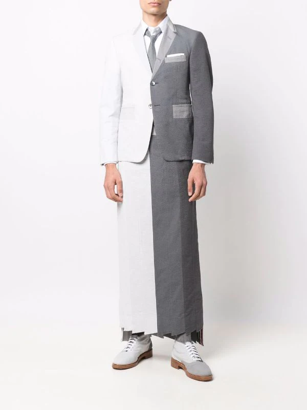 Thom Browne Funmix Seersucker Classic Sport Coat Fit Light Grey 2