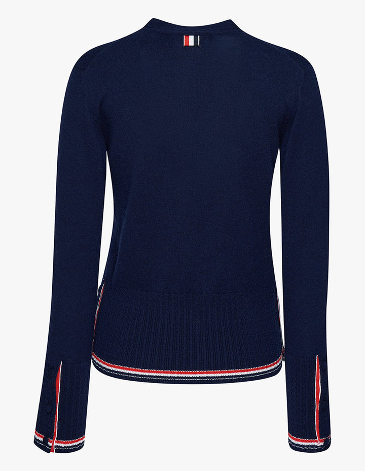 Thom Browne RWB V Neck Cardigan Navy 2