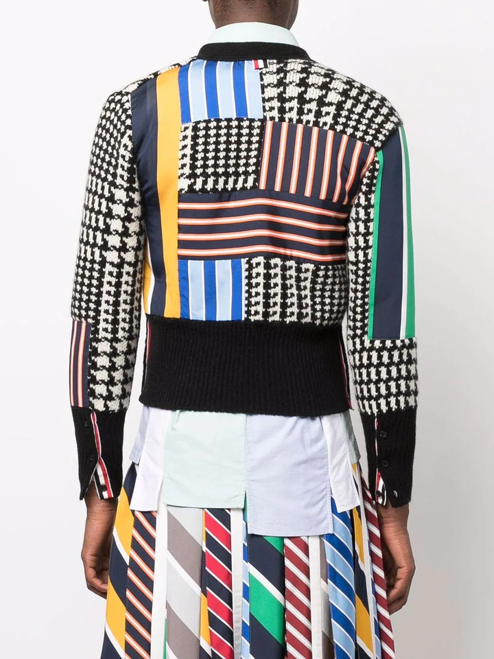 Thom Browne Rep Stripe Patchwork Cardigan Multi 4