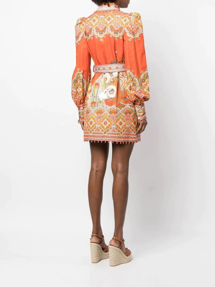 Zimmermann Kaleidoscope Aries Shirt Dress Orange 3